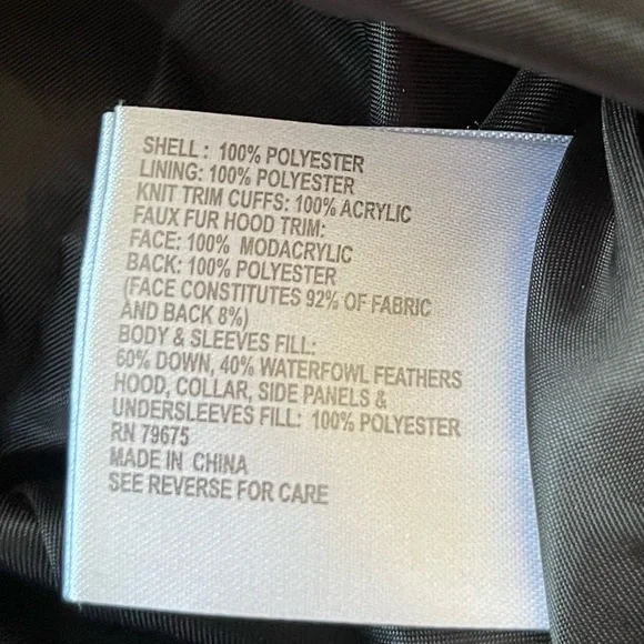 Michael Kors Women Down Coat Puffer Faux Fur Trim Hooded Plus 1X Black Gold - Picture 9 of 11